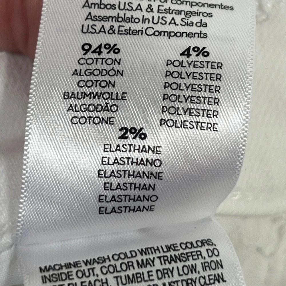 Mother Denim White Jeans 26 High Rise Raw Hem Cotton Blend Hustler Ankle Fray - Picture 5 of 6